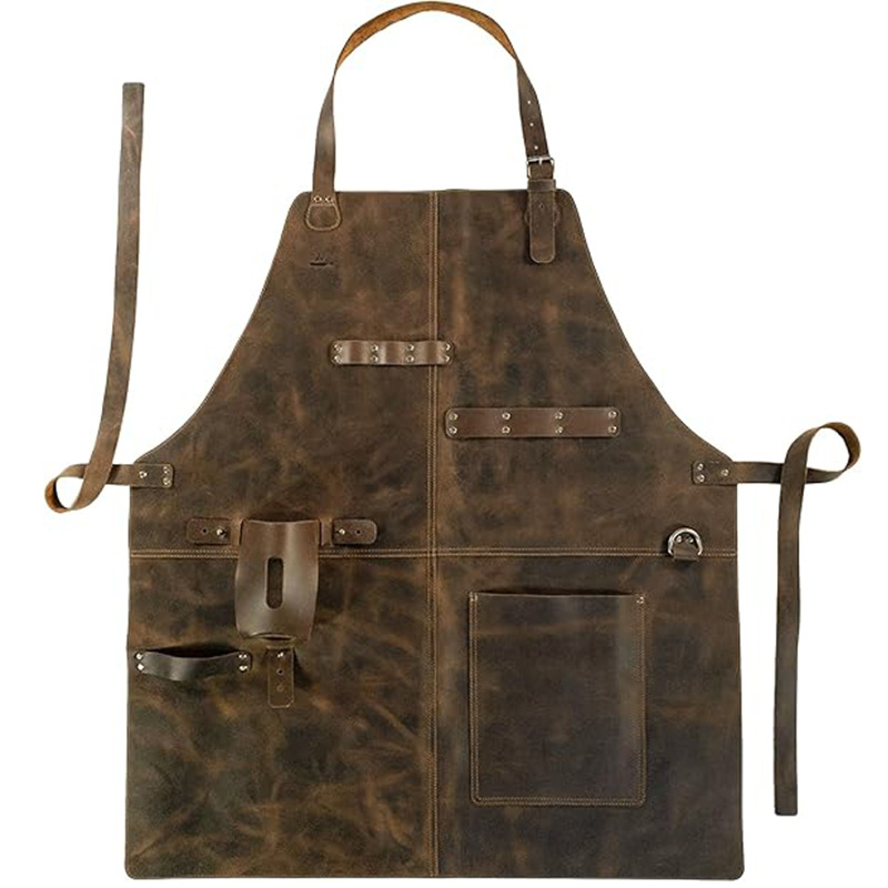 Woodworking Artisans - Retro PU Leather Apron, Cross Back