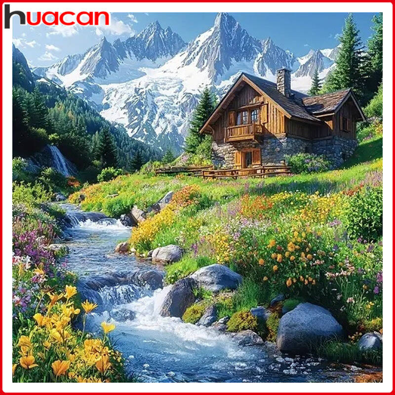 Woodworking Resin - HUACAN 5D DIY Diamond Painting mountain
