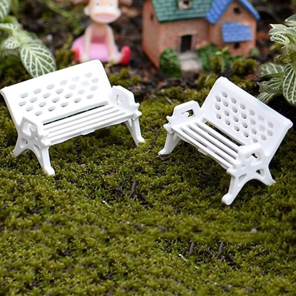 2Pcs Mini Park Seat Bench Cute - Woodworking Resin recension och pris