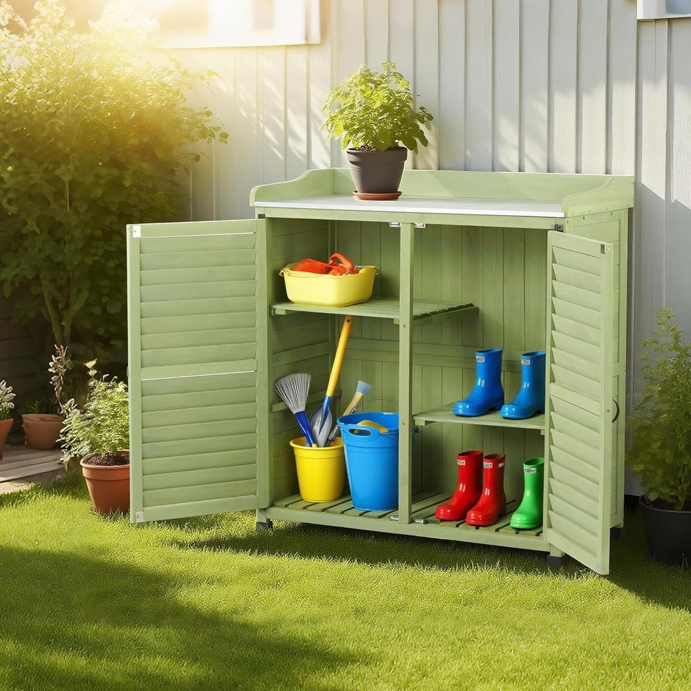 Outdoor Potting Bench with Met - Woodworking Or Woodworking recension och pris