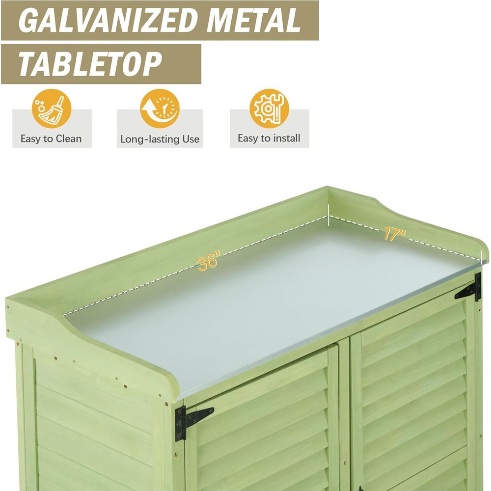 Outdoor Potting Bench with Met - Woodworking Or Woodworking recension och pris
