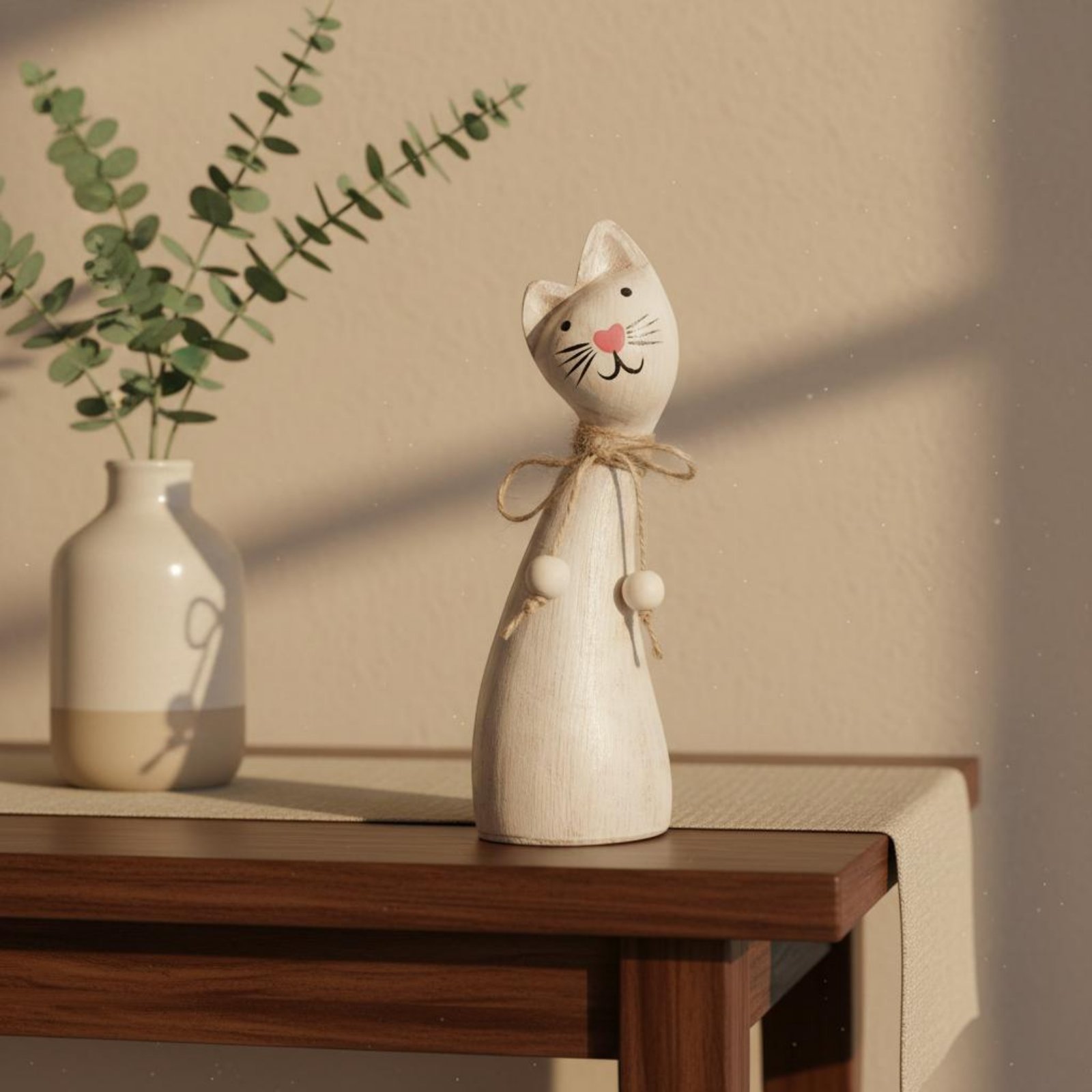 2 Pieces Couple Cat Statue Art - Woodworking Artisans recension och pris