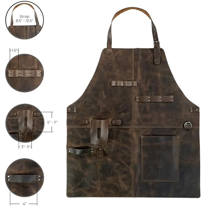 Retro PU Leather Apron Unisex  - Woodworking Artisans recension och pris