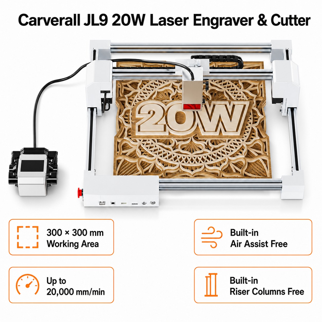 Carverall JL9 20W Laser Engrav - Woodworking Veneer Cutter recension och pris