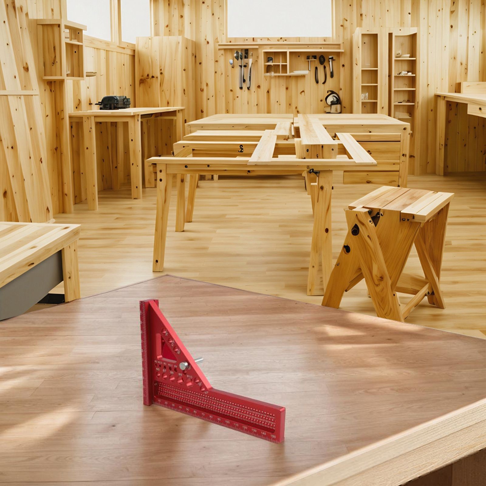 Red 3D Carpenter Square Ruler  - Woodworking For Engineers recension och pris