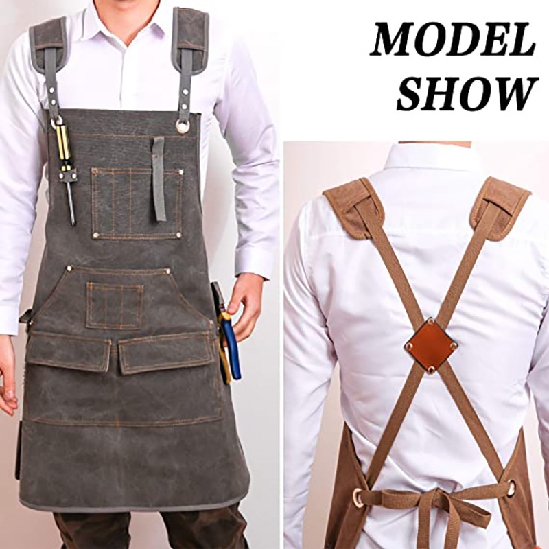Simple Thickened Canvas Apron  - Woodworking Overalls recension och pris