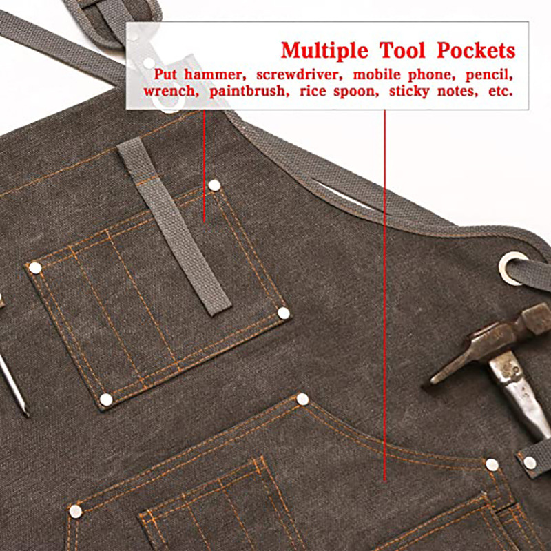 Simple Thickened Canvas Apron  - Woodworking Overalls recension och pris